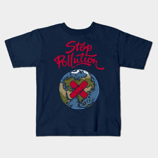 Stop Pollution Kids T-Shirt by saigon199x